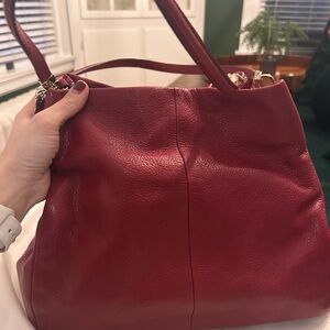 Coach Madison Phoebe red pebbled leather bag